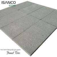 Shandong G654 padang dark impala grey flamed paving granite