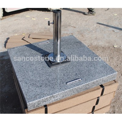 Grey Granite Sun Umbrella Base With Wheels Portable Stone Umbrella Base