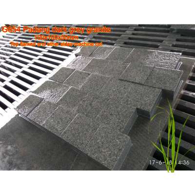 cheap G654 Padang dark grey granite cube stone for sale