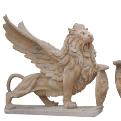 Home Decor Antique Sculpture Art Modern Statue Fly Lion Stone Sculpture Beautiful Animal Collectibles Statue